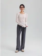 スーツパンツ レディース ワイドパンツ ストレート ドレープ感 着痩せ デザイン性 ダークグレー 通勤 オフィスカジュアル 春 秋