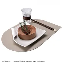 和モダンデザインの変形陶器サラダプレート【クリーム色・木製インテリア用・テーブルデコレーション】