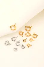 ステンレス鋼製バネフックパールブレスレット用オープンサークル金具【DIY用・ネックレスや鎖骨チェーンの接続部品】