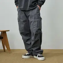 ユーズド加工の多ポケットチェック柄パンツ【フィット・ワークスタイル・微テーパード】（セットアップ対応）