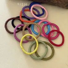 カラフルな春夏用エラスティックヘアゴム【しわ加工・ベーシックデザイン・高弾力】