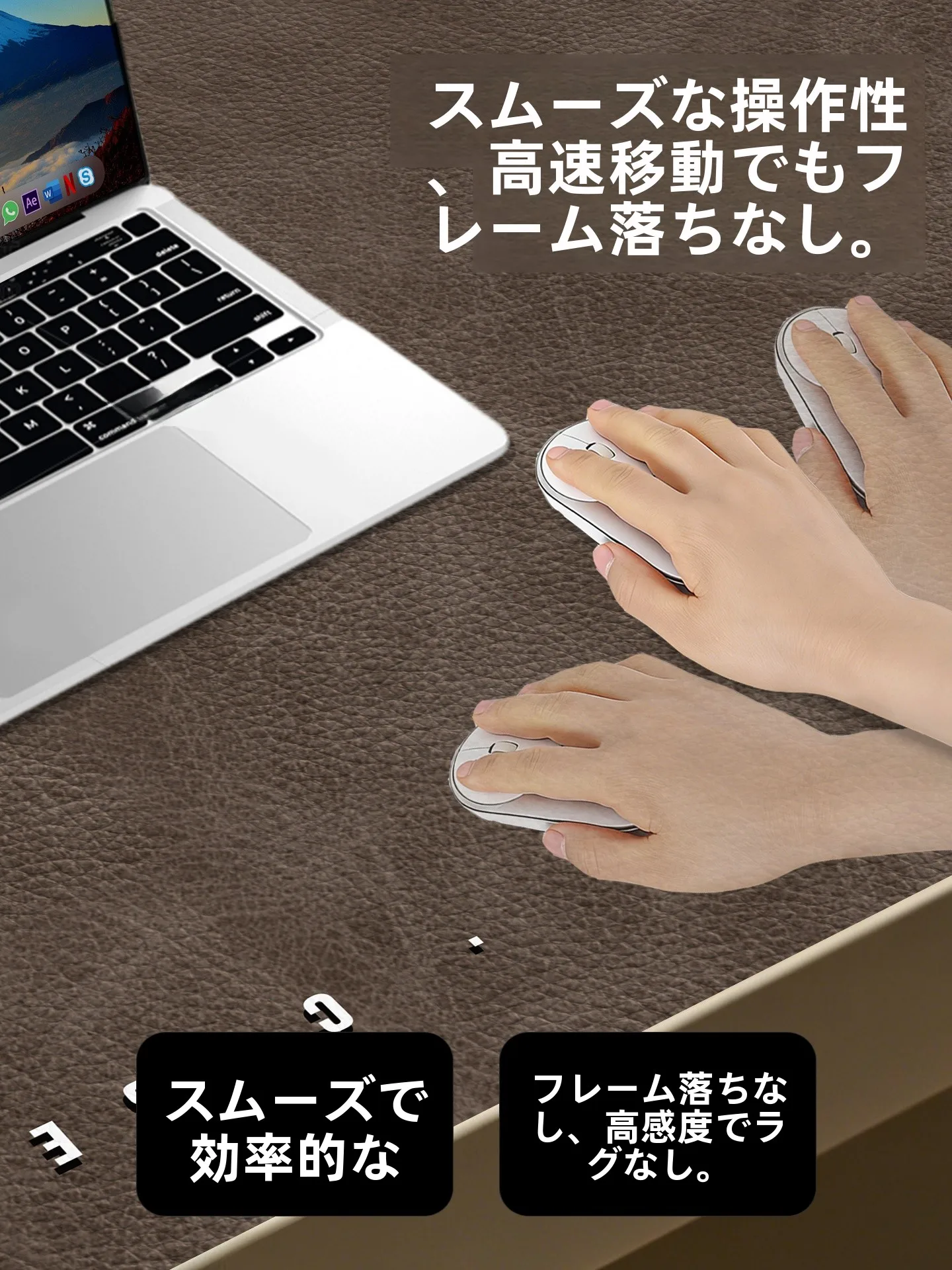 高級感あふれるグレーの大理石風マウスパッド：ゲーミングデスク周りの便利グッズとしての実用性と性能