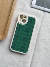 グリーンチェック柄レトロ風スマートフォンケース【iPhone・Huawei・Xiaomi・OnePlus対応】
