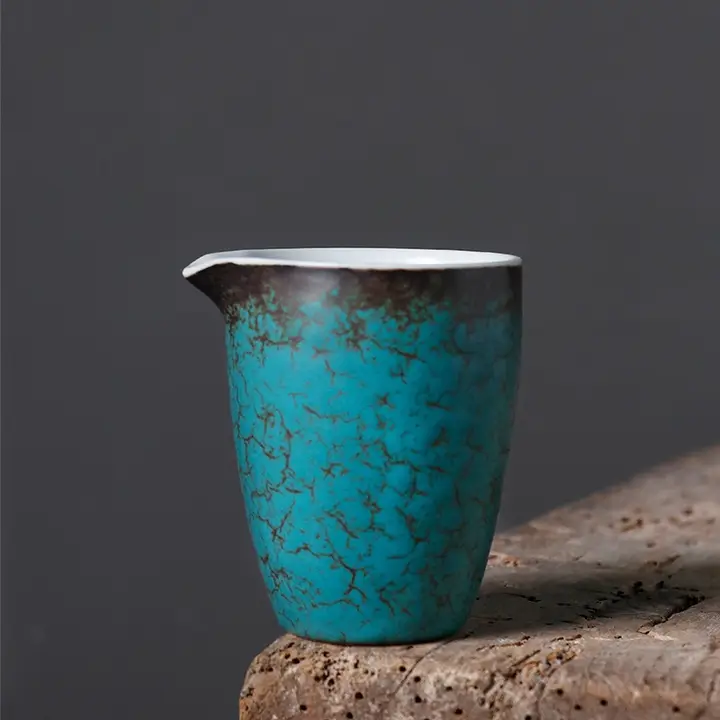 緑松釉の公道杯【陶器製・シンプルなデザイン・功夫茶用】