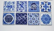 景徳鎮青花磁器製 コースター【高温手描き・地中海風・タイル装飾用】