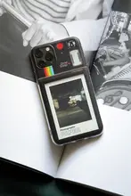 スマホケース チェキ風 カメラ型 iPhone対応 オリジナル ヴィンテージ インスタ映え