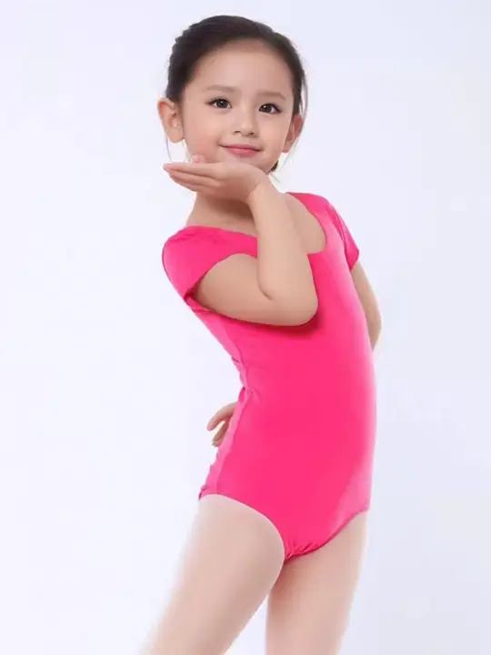 子供用ダンス体操服【短袖・バレエ練習用・一体型】