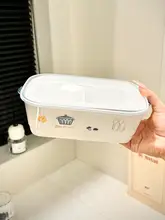 可愛いキャラクター デザイン 陶器製ランチボックス【フタ付き・電子レンジ対応・仕切り付き】