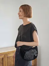 肩掛け刺繍ヒョウ柄ショルダーバッグ【ヴィンテージスタイル・通勤に最適】