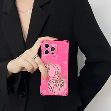 ダスティピンクの南瓜デザイン携帯電話ケース【角穴あけ対応・斜め掛けストラップ付き】
