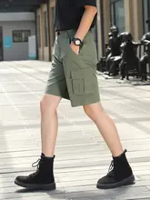 カーキ色のワークショートパンツ【夏用・軽量・大きいサイズ】（セットアップ対応）