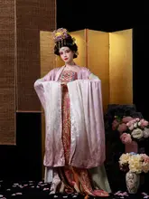 華やかな花模様の唐風漢服【夏用・大袖・五代風デザイン】（セットアップ対応）