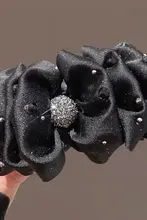 後頭部用 ヘアクリップ【ブラック・フリルデザイン・ボリュームアップ効果】