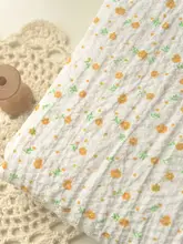 小花ドット柄ポリエステル生地【ハンドメイド用・衣装やスカーフに最適】