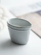 優雅な浅灰色の陶器製朝食プレート【西洋料理用・スイーツ・マグカップ・飯碗】