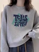 綿100% ラウンドネックショートスウェットシャツ【秋冬・カジュアル・ゆったりフィット・字母プリント】