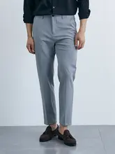 秋冬用 メンズ スリムフィット直筒パンツ【深灰色・ビジネスカジュアル】
