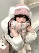 羊羔毛製耳あて帽子【冬用・女性用・ホワイト・温かさ抜群】