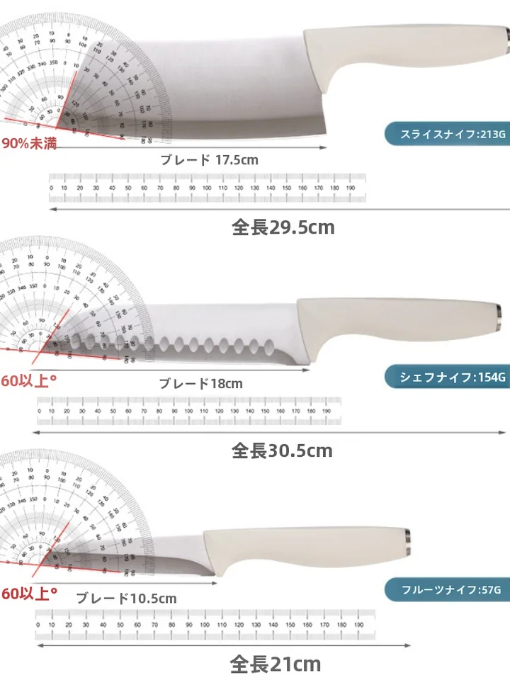 キッチン用多機能ナイフセット【果物ナイフ・シェフナイフ・スライサー・鋭い刃】