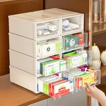 透明薬品整理ボックス【引き出し式・デスク用・家庭用】