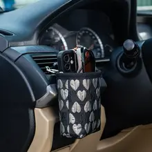 車載用収納ポケット【エアコン吹出口取り付け・スマホ収納可】