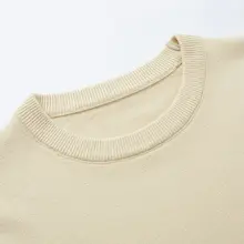 秋季用 メンズクルーネックニット【長袖・フィット・無地】