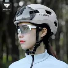 タスカ隊長 自転車用ヘルメット【男女兼用・変色風鏡・通気性・マウンテン＆ロードバイク対応】