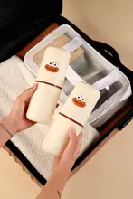 携帯式旅行用歯ブラシケースセット【クリーム風・歯磨き粉・歯ブラシ・うがい用カップ付き・かわいいデザイン】