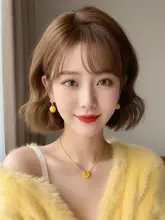ウィッグ 女性 ショート 巻き毛 フルリアルヘアウィッグセット