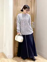 秋冬用 混色ドットニットセーター【ラウンドネック・フィット・女性用】