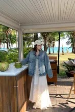レディース フィット デニムジャケット【春秋用・ヴィンテージスタイル・カジュアル通勤】