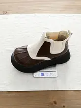 秋冬用 マーチンブーツ【ツートンカラー・厚底・保温・手作りショートブーツ】