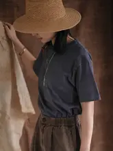 南山草木染 全棉ラウンドネックTシャツ【ゆったりシルエット・夏用・ショートスリーブ】