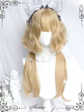 かわいい金茶色のショートカールウィッグ【取り外し可能・ロリータスタイル】