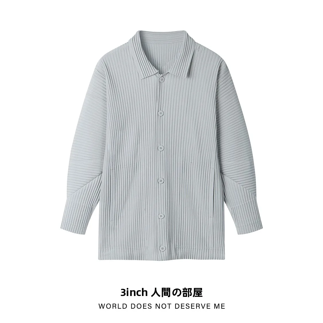 重ね着 シャツの選び方：三寸人间グレー立体袖デザインメンズシャツの実用性と着心地