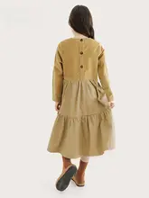 ワンピース キッズ 女の子 パッチワーク ティアード ロング丈 秋 おしゃれ きれいめ