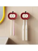 壁掛けタイプの歯ブラシ収納ラック【穴あけ不要・電動歯ブラシ対応・バスルーム用】