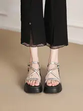 厚底シルバーサンダル【夏用・ローマスタイル・女性用】