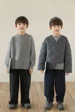男児用コットンジャケットとニットシャツ【秋冬用・極上の柔らかさ・カジュアルデザイン】（セットアップ対応）