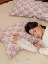 欧風大花模様の全棉枕巾【柔らかく通気性に優れたデザイン・四季対応】