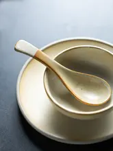 スープスプーン セラミック 陶器 短めハンドル 小型 コンパクト 家庭用 ご飯 食器 カトラリー