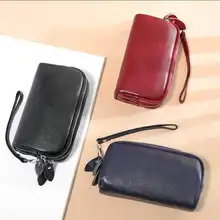 本革製 レディース長財布【三層ジッパー・大容量・スマホ・小銭入れ対応】