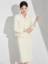 杏色粗花サック型ワンピース【ウエスト絞り・高級感・ファッション性】（セットアップ対応）