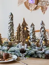 ナチュラルウッドのクリスマスツリー飾り【森のスタイル・カフェ風・ディスプレイ用】