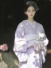 高級レースの大正ロマン風改良和服ドレス【淡い紫・ヴィンテージスタイル】