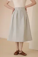 高腰シフォンフレアスカート【梨形シルエット・オフィス・通勤用】