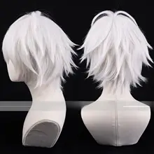 コスプレ用 白色反翘ウィッグ【催眠麦克フォンスタイル】