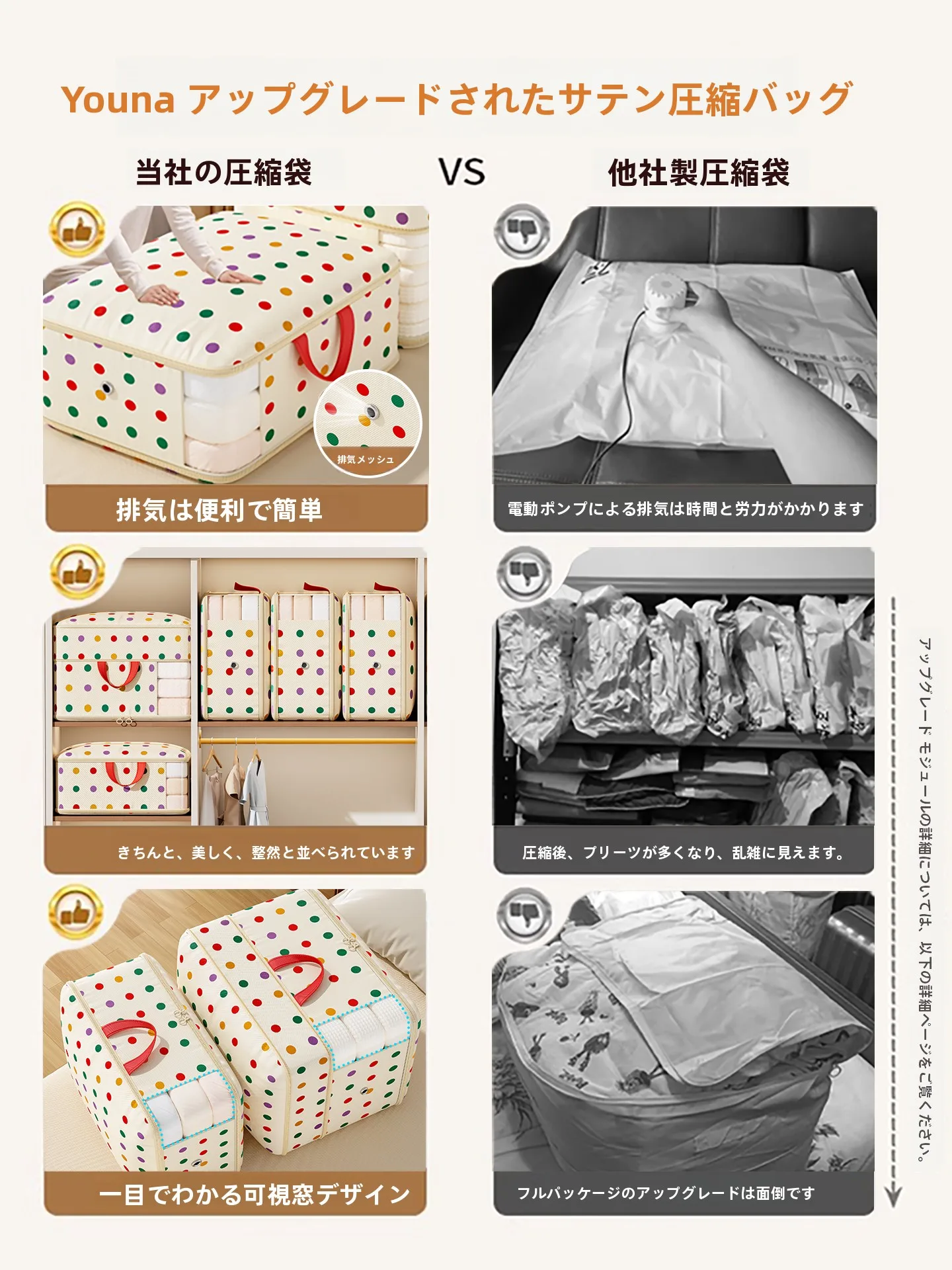 衣類圧縮袋【羽毛服用・ハウス用・大容量】（セットアップ対応）：一人暮らしで衣類を効率的に収納するための最適解