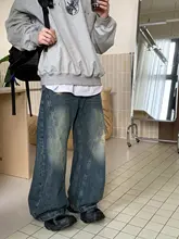 春に最適！グラデーションデザインのデニムパンツ【ストレートシルエット・韓国風】