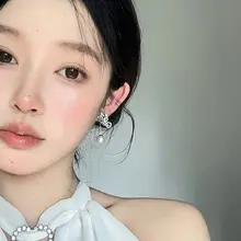 高級感あるジルコニア蝶のパールピアス【エレガントデザイン・ロングスタイル】